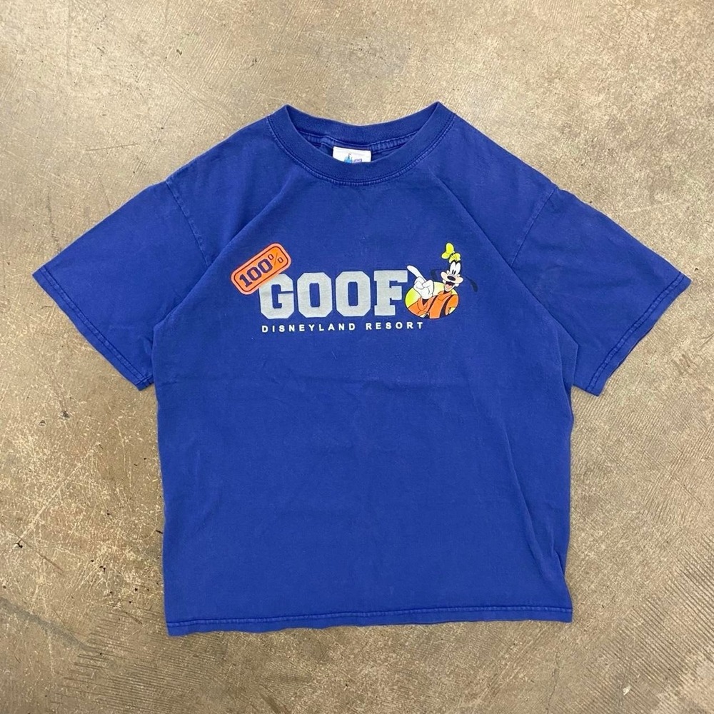 Vintage Disney Goofy 100% Goof Disneyland Character T-Shirt 2000s Medium